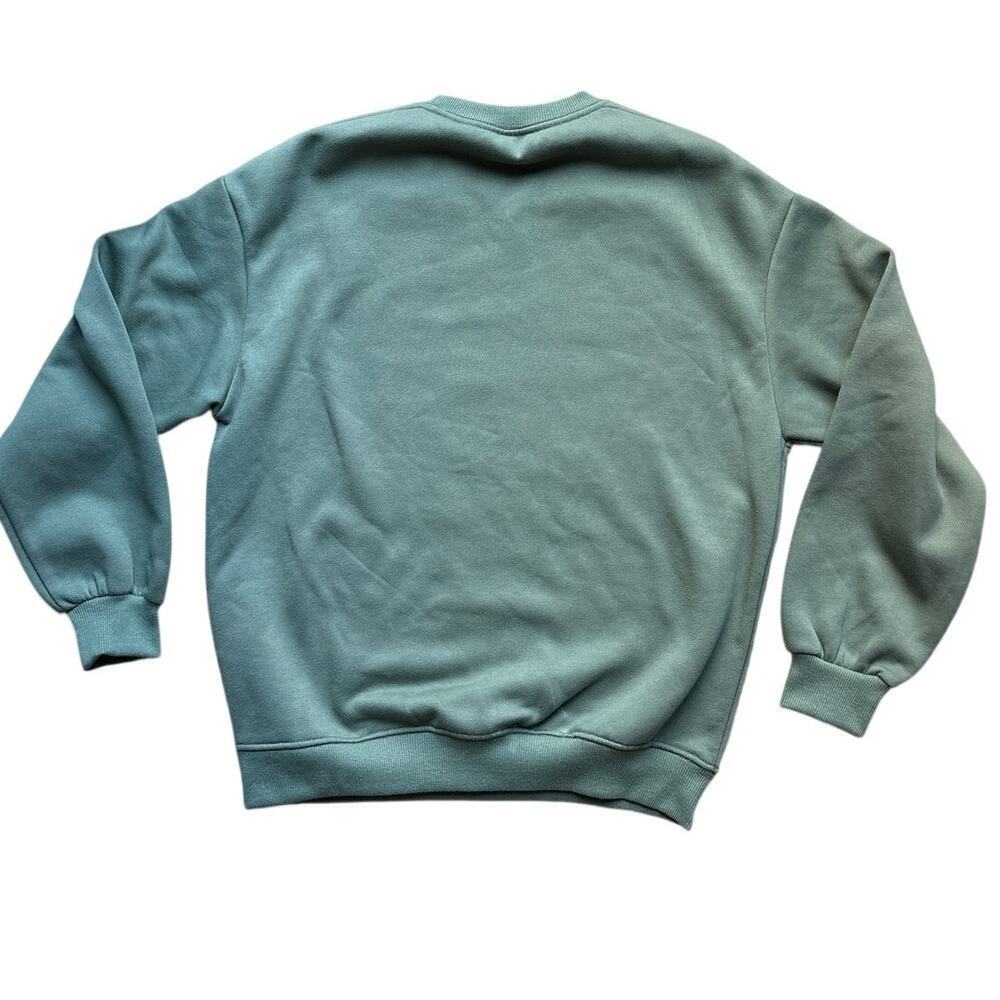 Green Graphic Sweatshirt Playing Card Hearts Oversized Fit - Picture 3 of 7